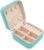 MODENGKONGJIAN Mini Jewelry Travel Case, PU Leather Travel Jewelry Organizer Box, Small Portable Portable Jewellery Storage Holder for Womens Rings Earrings Necklaces Bracelets (Blue)